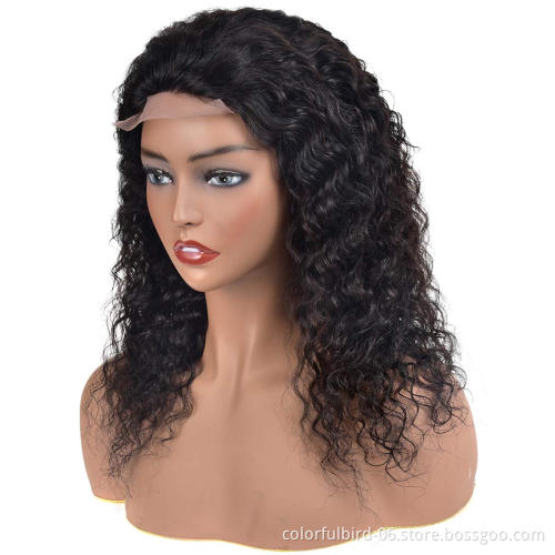 HLN Brazilian hair raw virgin cuticle aligned human hair wigs 4x4 HD lace closure wigs human hair Water Wave wig